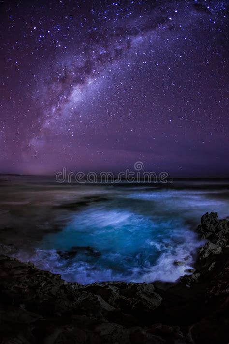 Milky Way Over The Southern Ocean Australia Stock Photo