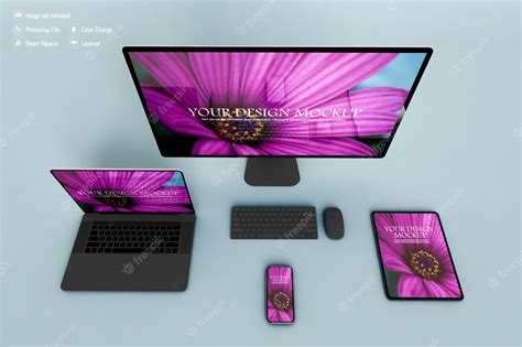 Premium Psd Various Technological Devices Mockup Isolated