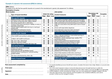 Iosh Risk Assessment Form Examples