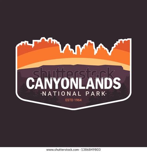 Canyon Lands Utahnational Park Badge Sticker Stock Vector Royalty Free