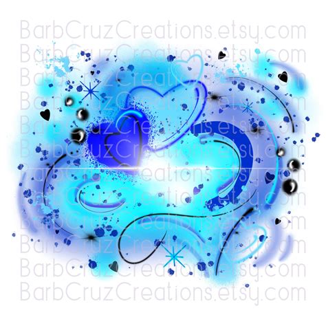 Airbrush Hearts Backgrounds Blue Airbrush Background Png Etsy