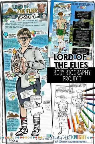 Lord Of The Flies Body Biography Project Bundle For Print And Digital