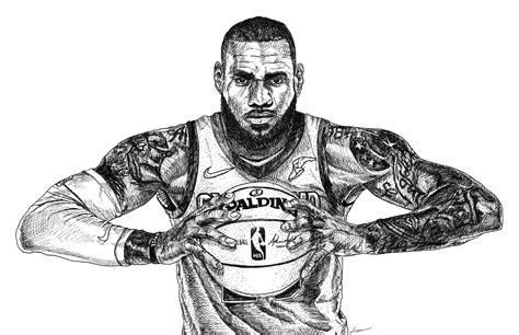 Nba, los angeles lakers, lebron james, lebron james triple double, anthony davis, cp3 highlights, lakers lebron james, lakers anthony davis, los angeles lakers vs oklahoma city thunder, lebron james triple double history par autoru. LeBron James, Pen, 12" x 16" : drawing