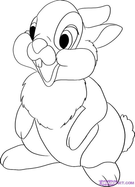 How To Draw Thumper From Bambi Step By Step Drawing Guide By Dawn