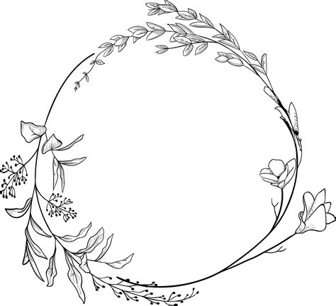 Floral Wreath Drawing Floral Drawing Art Floral Clipart Kranz