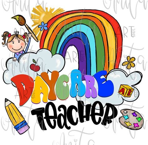 Daycare Teacher Sublimation Png Design Childcare Kindergarten Life