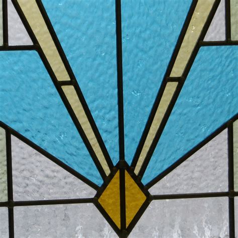 Art Deco Style Stained Glass Panel From Period Home Style