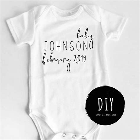 Baby Announcement Onesie Svg 142 Crafter Files