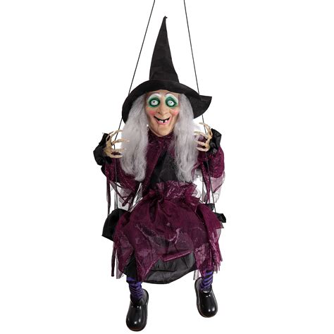 Halloween Haunters 3 Foot Animated Hanging Swinging Wicked Witch With