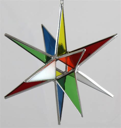 Moravian Star Hanging Stained Glass 12 Point Christmas Ornament Wedding
