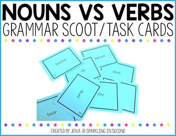 These activities and printables were created to align directly with the common core language standards for 1st grade. Nouns Vs. Verbs Scoot by Sparkling in Second Grade | TpT