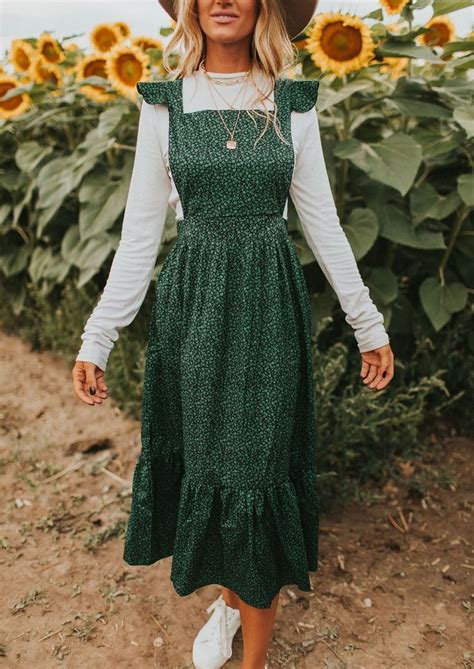 Lou Dress Green Cute Modest Outfits Cottagecore Outfits Cottagecore
