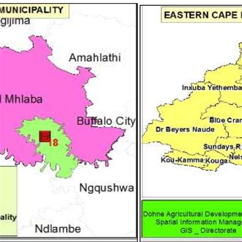 Map Of The Eastern Cape Local Municipalities And Sheshegu Indicating