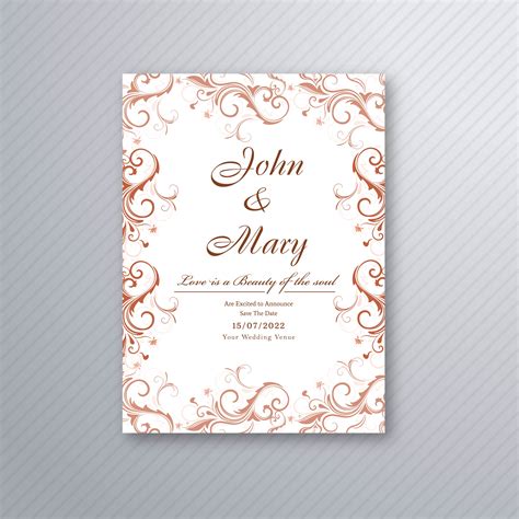 Beautiful Wedding Invitation Card With Colorful Floral Design 305460