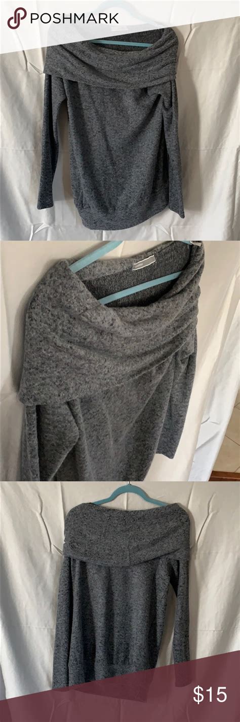 Cherish Off The Shoulder Gray Sweater Size Large Grey Sweater