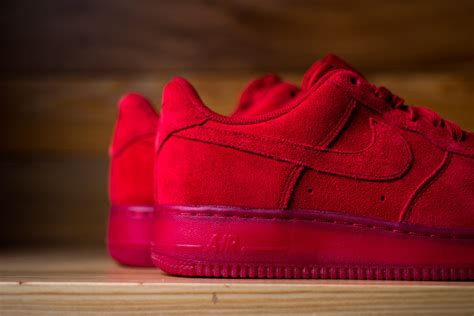 Nike Air Force 1 Low Red Suede Sneaker Bar Detroit