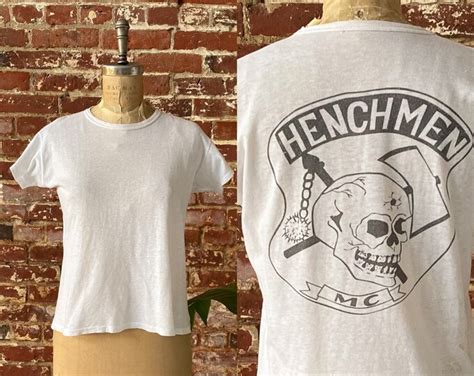 Vintage 1960s Henchmen Motorcycle Club T Shirt 60s Motorcycle Club Tee