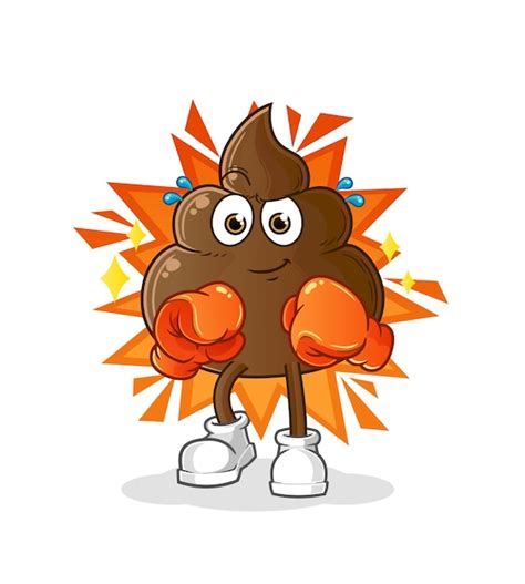 Premium Vector The Poop Boxer Cartoon Mascot