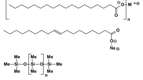 Chemical Structure Of A Stearic Acid Salts M N Zn 2 Or Ca 2
