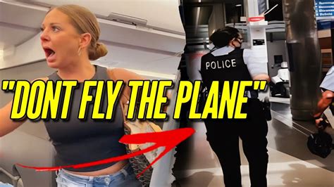 Woman Freaks Out On Plane Update New Airport Footage Youtube