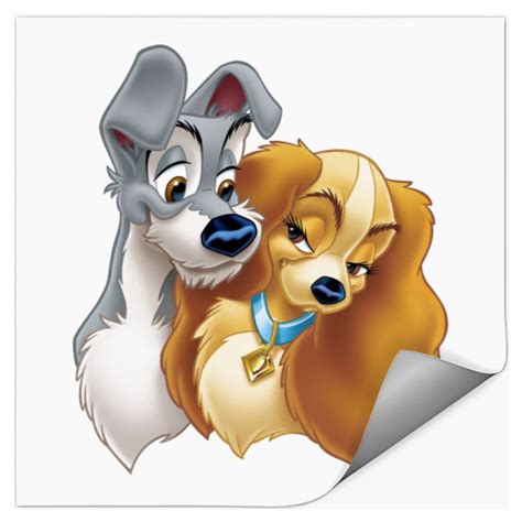 Classic Lady And The Tramp Snuggling Disney Stickers Designed And Sold By