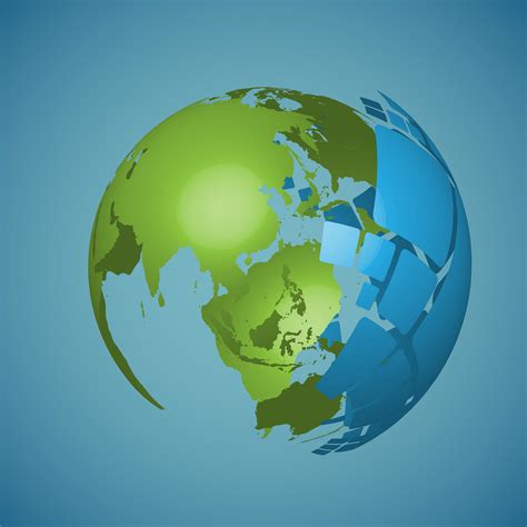 World globe on a blue background, vector illustration 311867 Vector Art ...