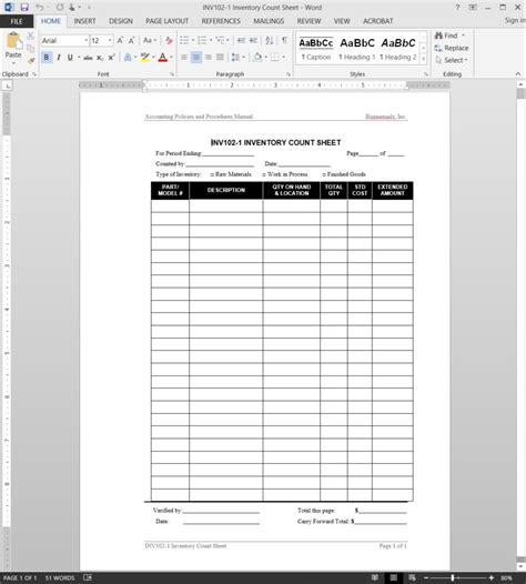Inventory Count Worksheet Template With Inventory Tracking Template