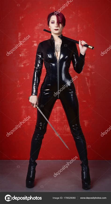 Beautiful Fetish Model In Latex Costume Stock Photo By Demian