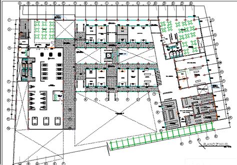 General Layout And Floor Plan Details Of Office Building Dwg File