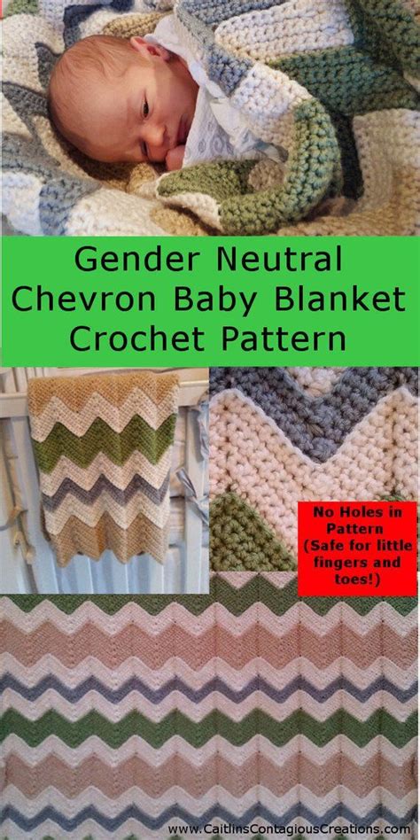Gender Neutral Chevron Baby Blanket Crochet Pattern Is A Fun Beginner