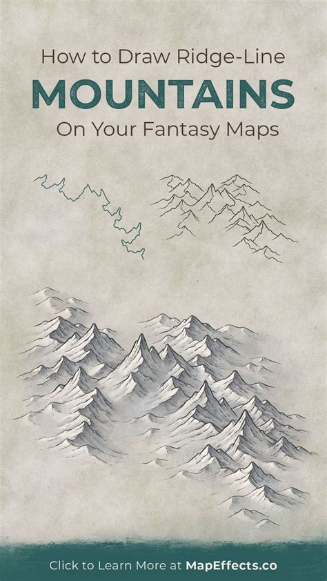 How To Draw Ridge Line Mountains On Your Fantasy Maps — Map Effects In