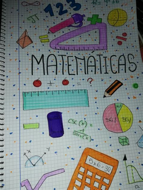 Portada Matematicas 💙📊 Cute Pencil Case Fancy Cursive Page Borders