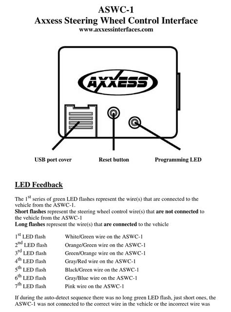 Axxess Aswc 1 User Manual Pdf Download Manualslib