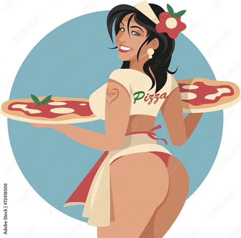 Sexy Pizza Girl Stock Illustration Adobe Stock