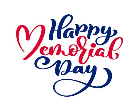 Vector Happy Memorial Day Card Calligraphy Text In Heart National
