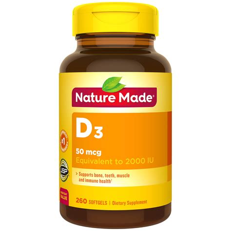 Nature Made Vitamin D Softgels 2000iu 260ct