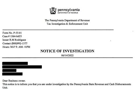 Threatening Scam Letters Have Pa Revenue Name Logo ‘be On High Alert