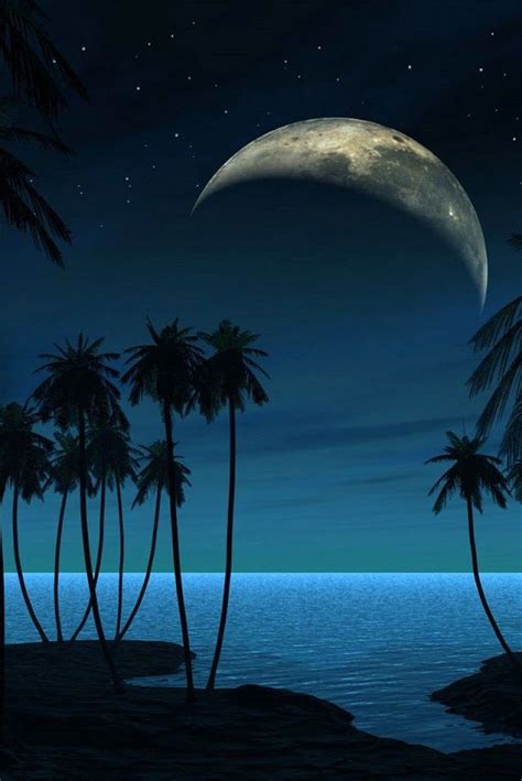Pin By Calimyrna Moon On Moon Luna Beach At Night