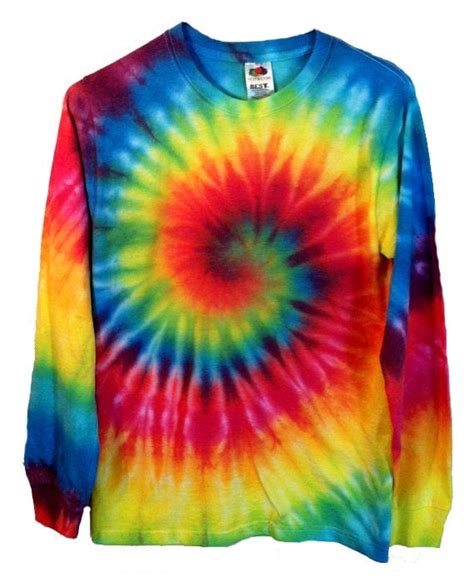 Tie Dye Shirt Long Sleeve Rainbow Spiral 100 Cotton