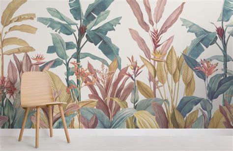 Tropical Minimalist Wallpaper Nature Inspired Muralswallpaper