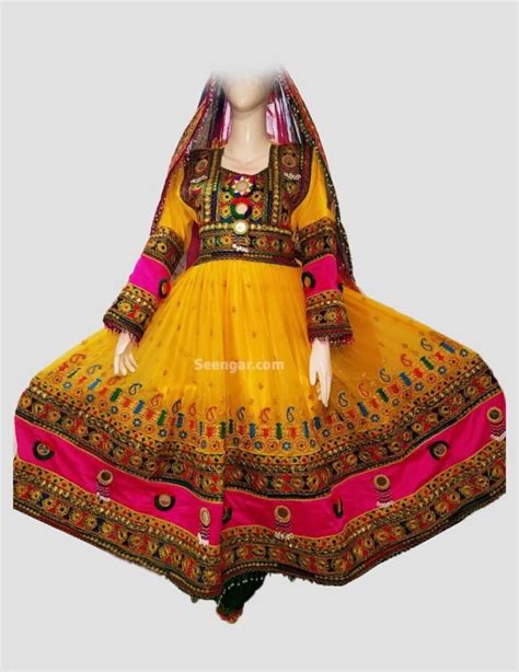 Yellow Garnet Afghan Dress Seengar Fashion