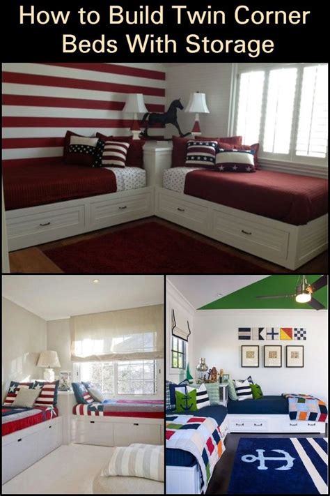 This is why a full sized bed is a great long term investment if you don't want to have to upgrade later on. How to Build Twin Corner Beds With Storage - DIY projects for everyone! | Corner twin beds, Bed ...