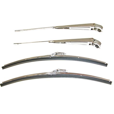 1967 1969 Chevrolet Convertible Windshield Wiper Arm And Blade Kit Chrome