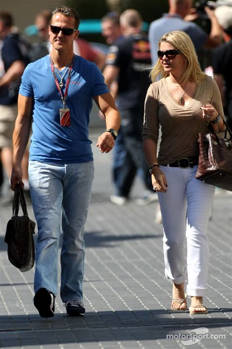 Michael schumacher's wife has revealed that it is the former f1 ace himself who wants details of his tragic health situation kept private. Michael Schumacher, Mercedes GP and his wife Corina ...