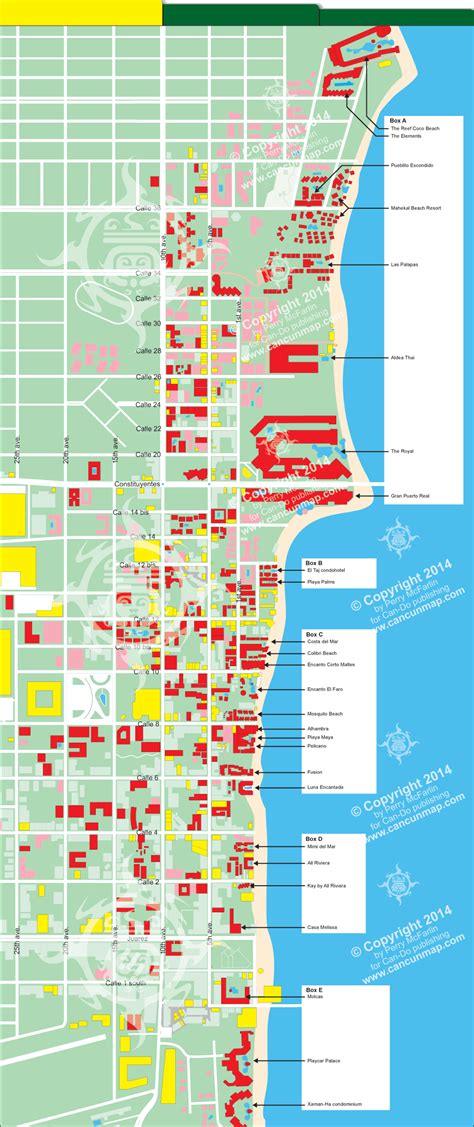 Playa Del Carmen Map Of Beachfront Hotels