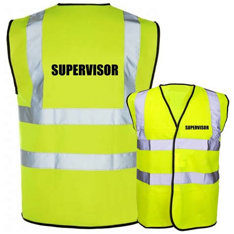 Supervisor Pre Printed Hi Vis Safety Vest/Waistcoat EN ISO 20471 add ...