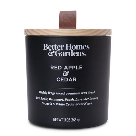 Better Homes And Gardens 13oz Red Apple And Cedar Scented Wooden Wick Jar