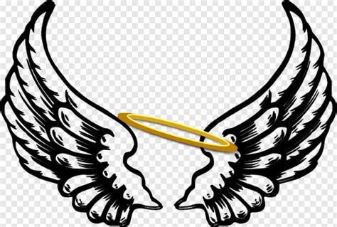 Halo Angel Wings Drawing Simple Transparent Png 600x404 275392