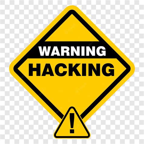 Premium Vector Warning Hacking Label Vector