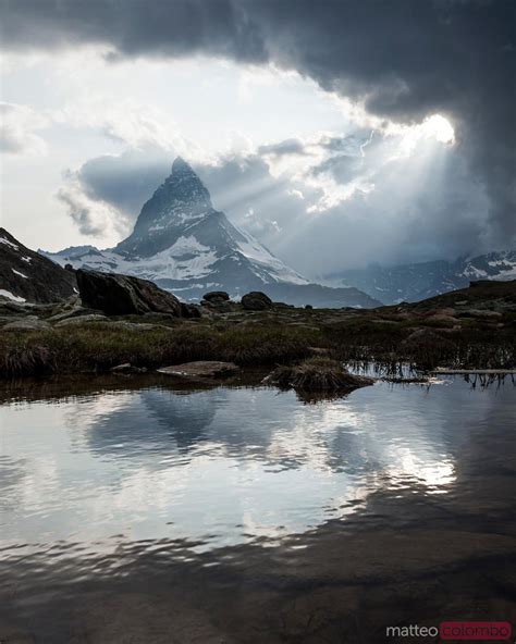 Matterhorn Reflected In Riffelsee Lake At Sunset Royalty Free Image